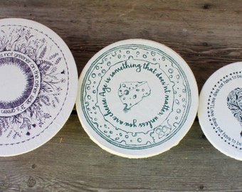 Set of 3 Ecofriendly bowl covers/ Ecofriendly gift/bowl cover