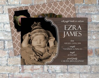 Rustic Birth Announcement {Digital Item}