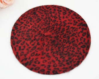 Beret vintage leopard rockabilly pinup psychobilly Zebra tattoo retro cherry