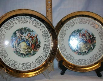 Listing 052 is the set of 8 Vintage Crest of Gold Plates