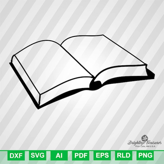 Download Open Book Dxf Svg Ai Pdf Eps Rld RdWorks Png Jpg and Wmf