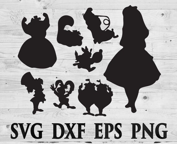 Download Disney Alice in Wonderland SVG Files Disney Silhouettes DXF