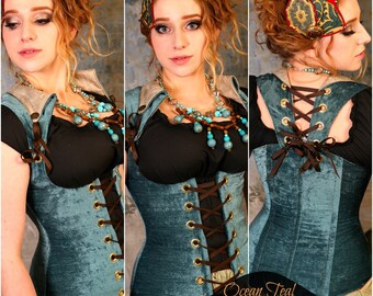 Waist 27-29 Ocean Teal Voyager Corset