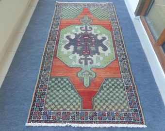 Turkish Rug Wool Handmade Rug Tribal Oushak Rug 8.4 x 4.3 Decorative Rug Living Room Rug