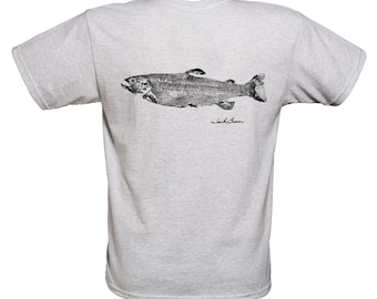 Trout T-shirt ... FT-16 ST .. Japanese style fish rubbing.