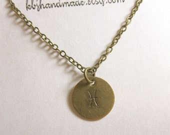 Pisces Necklace Custom Zodiac Necklace Zodiac Jewelry Astrological Jewelry Pisces Jewelry