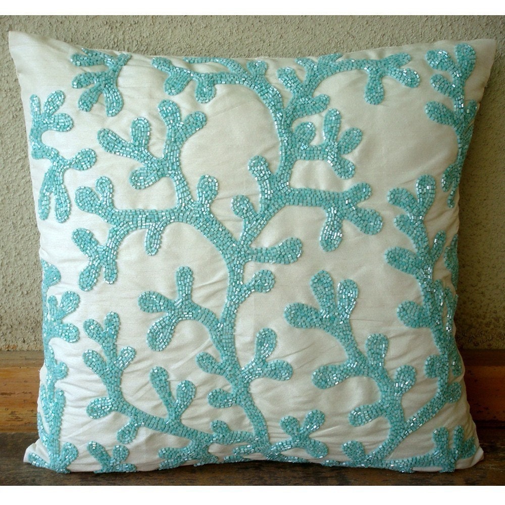 pillow 35x35 cover Inches Throw Pillow 20x20 Weeds Sea Pillow Covers Silk