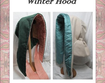 Quilted Winter Hood Pattern - Electronic Pattern - By Anna Worden Bauersmith