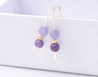 Amethyst Earrings, Amethyst Jewelry, Gemstone Earrings, Sterling Silver, February Birthstone, Sterling Silver, Purple Earrings, Gift For Her