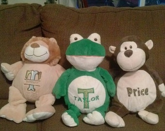 Personalized, embroidered stuffed animal, plush, softie, toy