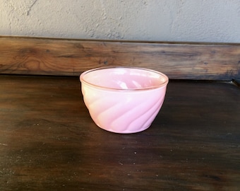 Small Pink and White Glass Bowl
