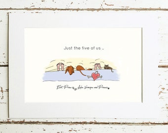 Personalised Comissioned print for dog and Vizsla lovers *Add your own pets*