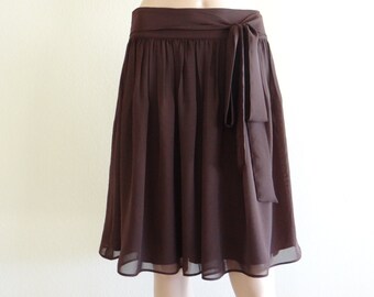 Brown Skirt. Knee Length Skirt
