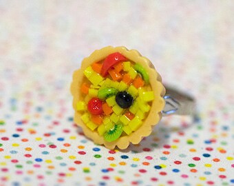 Miniature Food Ring Fruit Tart with adjustable ring band