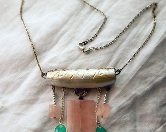 Rose Quartz and Chrysoprase