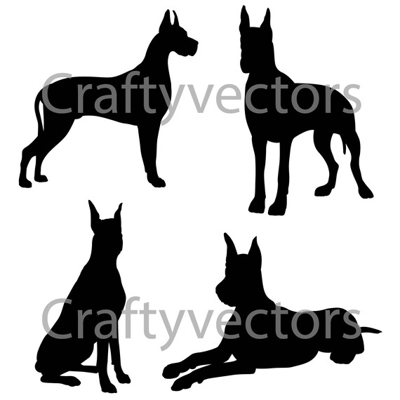 Download Great Dane Silhouettes Vector file