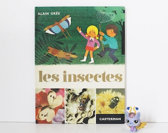 Vintage Childrens Book. Les insectes. Alain Grée. French Book. Color Illustration. Nursery Decor. French Vintage. Gift For Kids. Baby Shower
