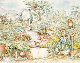 Beatrix Potter Peter Rabbit Scene Wall Mural