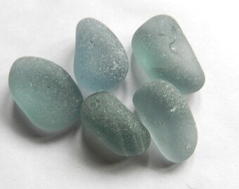 Chunky Seaham English Beach Sea Glass Pendant Sized Grey Bubbles