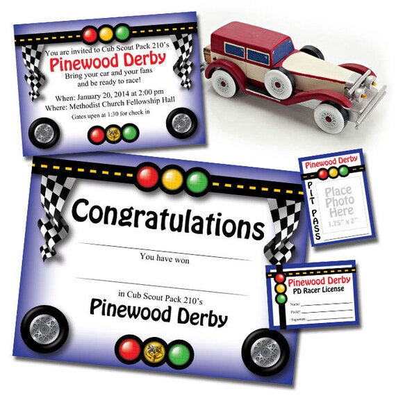 Custom Pinewood Derby Invitation Racer's License