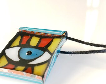 Upcycled Mosaic Pendant Necklace