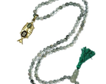 Balancing Chakra Meditation Mala Paryer Beads Aventurine Healing Stones Protection Grounding Energy Necklace