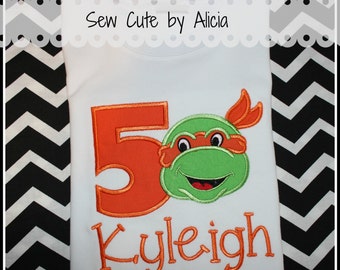 Turtle Birthday Shirt...Orange