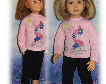 Pajamas- Pink Flowers My Twinn Pajamas fit 23" Tall Poseable My Twinn Dolls. My Twinn Tagged clothes.
