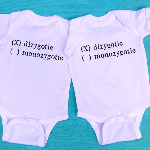 Twin Onesies Fraternal Or Identical Twins 2 Bodysuits Answers The Scientific Question For Nerdy Parents Of Fun Baby Gift
