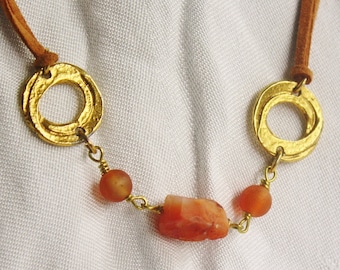 Carnelian Gold Necklace