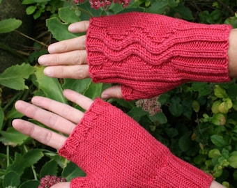 Knitting pattern for fingerless mittens