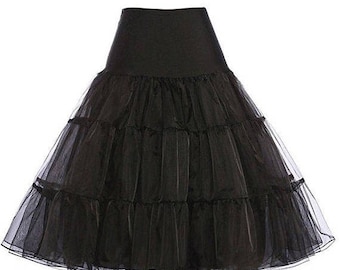 25%Off Knee Length 50s Petticoat Retro Vintage Style Organdy Underskirt Tutu Skirt Rockabilly Pinup