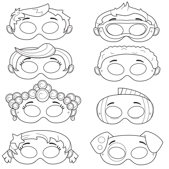 Mermaid Printable Coloring Masks fish mask puppy mask dog