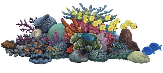 Coral Reef Wall Decal Deep Sea Decal Vinyl Wall Decal Ocean