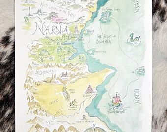 Chronicles of Narnia Watercolor Map Print
