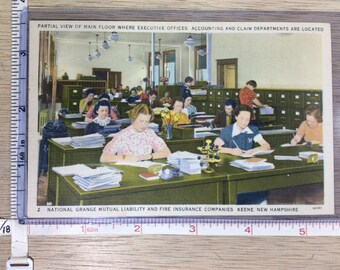 Vintage Old Post Card National Grange Mutual Liability And Fire Insurance Office Keene New Hampshire Unused