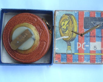 Vintage 5m Tape Measurer /Leather Tape Measurer/Vintage Collectibles/1970s