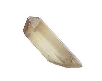 Citrine Quartz Rock Crystal Point, Flaxen Yellow gemstone quartz, True Natural Citrine Gem Pointer African Geo Jewel, Double Terminated