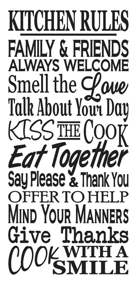 primitive kitchen stencil kitchen rules large
