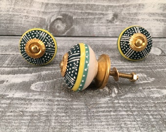 Decorative Tomato Pull Knobs, Craft Supply Knob, Ceramic Hand Painted Drawer Pull, Cabinet Knobs, Item #514451163