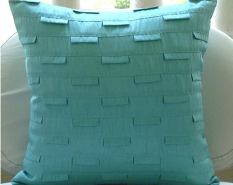 Blue Ocean - Pillow Sham Covers - 24x24 Inches Silk Pillow Sham Cover in Sea Blue