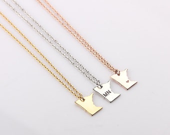 Dainty Minnesota Necklace, Minnesota State Necklace, University of Minnesota, Gold Minnesota Bracelet, State Necklace, Best Friends