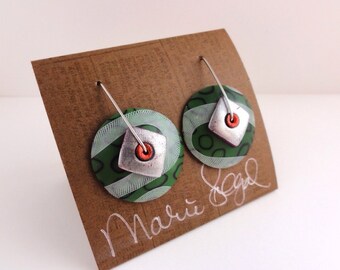 OH Spiral disk earring new design and earwire design and concept by Marie Segal 2015