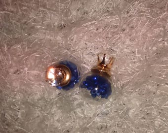 Double sided blue glass earrings
