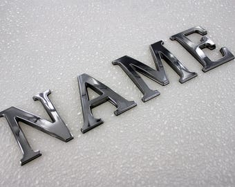 Individual Letters and Digits 3" Chrome Emblems Pontoon Style