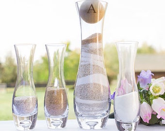 Rustic Personalized Glass Unity Wedding Sand Ceremony Set