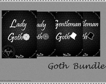 GOTH 4-Print-Bundle; Instant Download -- Digital Art (8x11) .png