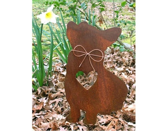 Beagle Dog Metal Garden Stake Metal Yard Art Metal Garden