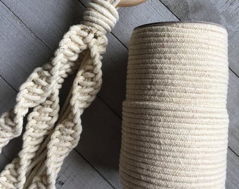 Macrame Cord, Macrame Rope, Cotton Cord 3mm x 50 Yards 32 ply Natural Cotton Color - Macrame Plant Hangers Wall Hangings Jewelry Home Decor