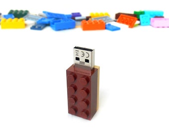 Lego usb flash drive 8GB USB - Memory Stick - Lego® original usb Brick - Lego® 2x4 Brick - Lego® usb Brown tan - Duo Color bricks usb